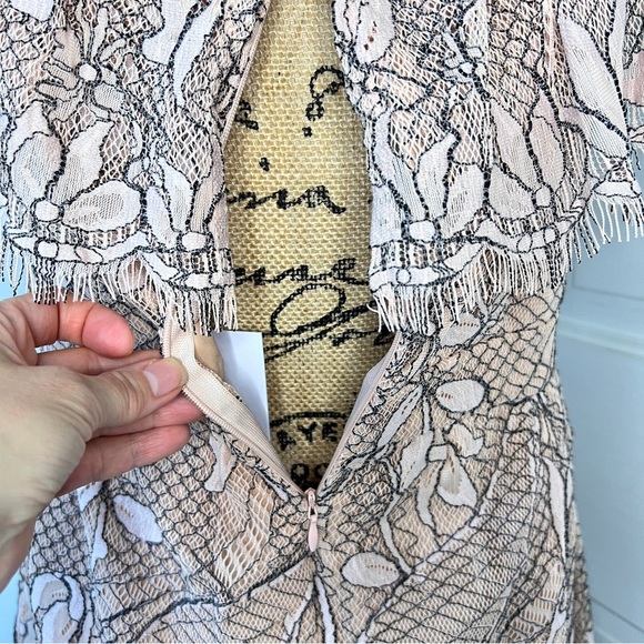 Wayf Off the Shoulder Blush Lace Mini Dress NWT - Picture 6 of 13